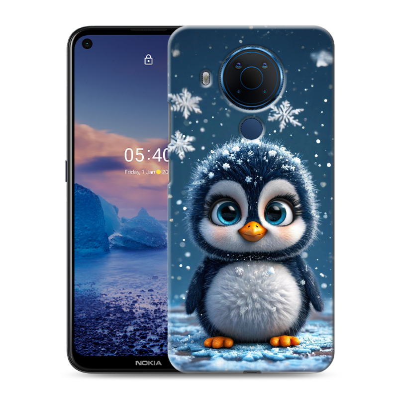 Силиконовый противоударный чехол на Nokia 5.4 с принтом Новый год Силиконовый противоударный чехол на Nokia 5.4 с принтом Новый год