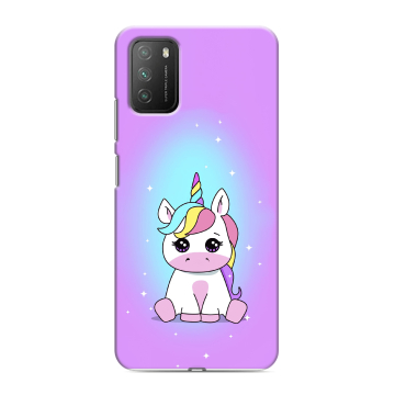 Силиконовый противоударный чехол на Xiaomi Poco M3 с принтом Единорог Силиконовый противоударный чехол на Xiaomi Poco M3 с принтом Единорог