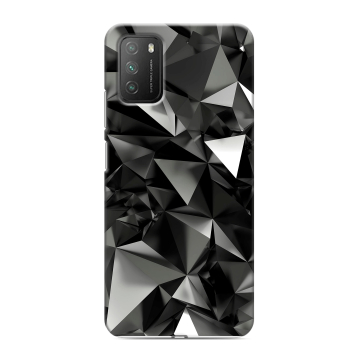 Силиконовый противоударный чехол на Xiaomi Poco M3 с принтом Черные кристаллы Силиконовый противоударный чехол на Xiaomi Poco M3 с принтом Черные кристаллы