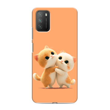 Силиконовый противоударный чехол на Xiaomi Poco M3 с принтом Милые котики Силиконовый противоударный чехол на Xiaomi Poco M3 с принтом Милые котики