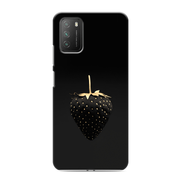Силиконовый противоударный чехол на Xiaomi Poco M3 с принтом Черная клубника Силиконовый противоударный чехол на Xiaomi Poco M3 с принтом Черная клубника