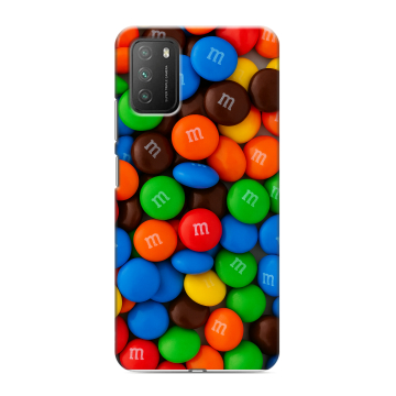 Силиконовый противоударный чехол на Xiaomi Poco M3 с принтом Конфеты Силиконовый противоударный чехол на Xiaomi Poco M3 с принтом Конфеты