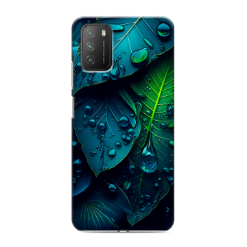 Силиконовый противоударный чехол на Xiaomi Poco M3 с принтом Листья Силиконовый противоударный чехол на Xiaomi Poco M3 с принтом Листья