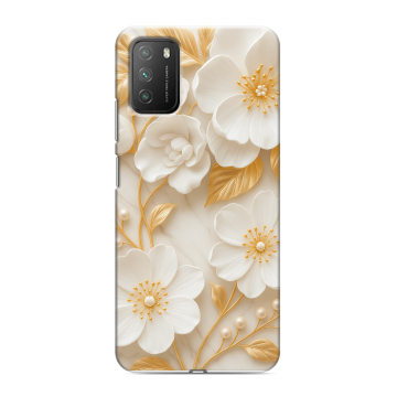 Силиконовый противоударный чехол на Xiaomi Poco M3 с принтом Цветы