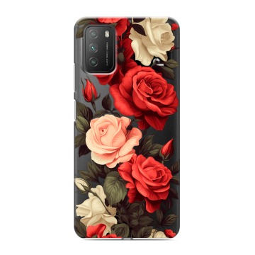 Силиконовый противоударный чехол на Xiaomi Poco M3 с принтом Розы