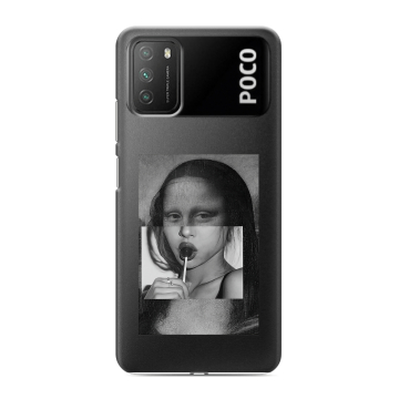 Силиконовый противоударный чехол на Xiaomi Poco M3 с принтом Мона Лиза