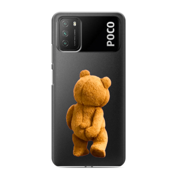Силиконовый противоударный чехол на Xiaomi Poco M3 с принтом Медведь