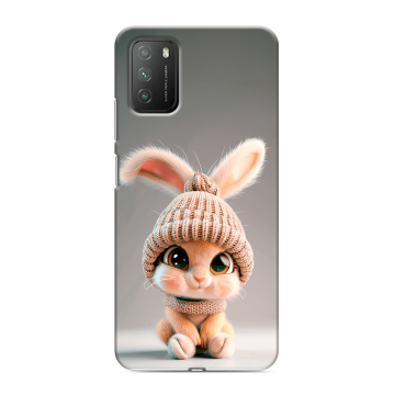 Силиконовый противоударный чехол на Xiaomi Poco M3 с принтом Кролик
