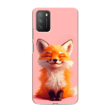 Силиконовый противоударный чехол на Xiaomi Poco M3 с принтом милая лиса Силиконовый противоударный чехол на Xiaomi Poco M3 с принтом милая лиса