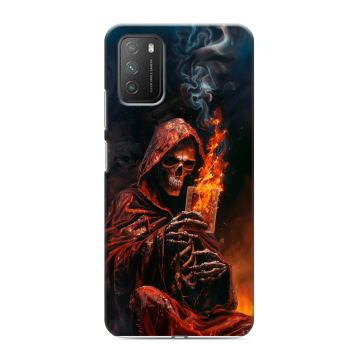 Силиконовый противоударный чехол на Xiaomi Poco M3 с принтом Скелет и карты