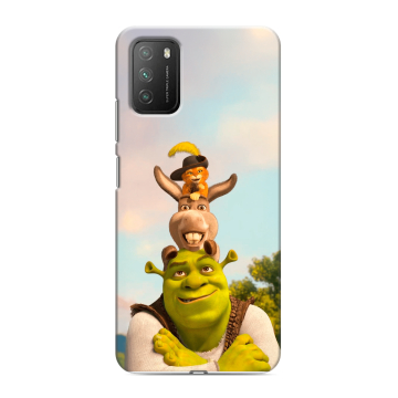 Силиконовый противоударный чехол на Xiaomi Poco M3 с принтом Шрек Shrek