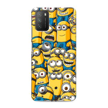 Силиконовый противоударный чехол на Xiaomi Poco M3 с принтом Миньоны