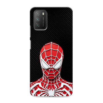 Силиконовый противоударный чехол на Xiaomi Poco M3 с принтом человек паук spiderman Силиконовый противоударный чехол на Xiaomi Poco M3 с принтом человек паук spiderman