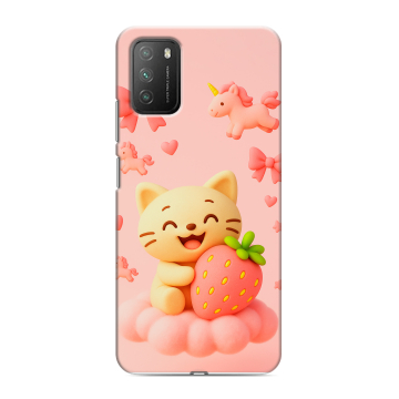 Силиконовый противоударный чехол на Xiaomi Poco M3 с принтом для девочек