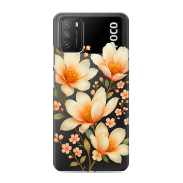 Силиконовый противоударный чехол на Xiaomi Poco M3 с принтом Цветы