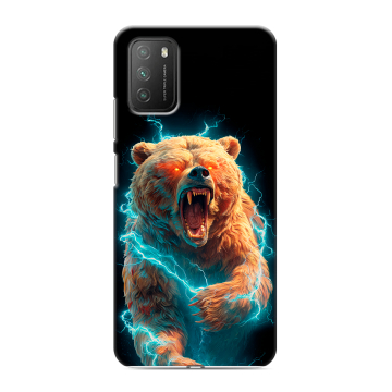 Силиконовый противоударный чехол на Xiaomi Poco M3 с принтом Медведь