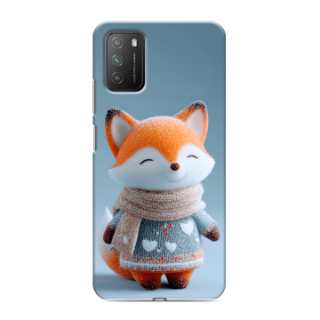 Силиконовый противоударный чехол на Xiaomi Poco M3 с принтом Лиса
