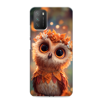 Силиконовый противоударный чехол на Xiaomi Poco M3 с принтом Милая сова