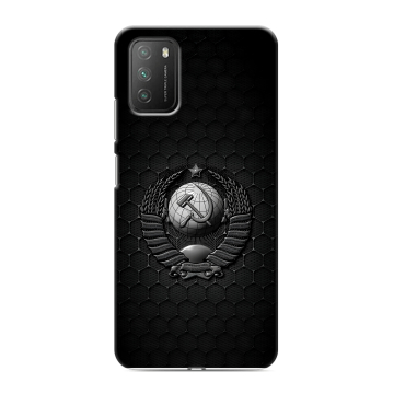 Силиконовый противоударный чехол на Xiaomi Poco M3 с принтом Герб Флаг СССР Силиконовый противоударный чехол на Xiaomi Poco M3 с принтом Герб Флаг СССР