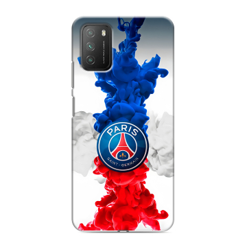 Силиконовый противоударный чехол на Xiaomi Poco M3 с принтом PSG ПСЖ