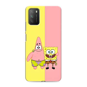 Силиконовый противоударный чехол на Xiaomi Poco M3 с принтом Спанч боб Спанчбоб