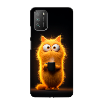 Силиконовый противоударный чехол на Xiaomi Poco M3 с принтом Смешной кот