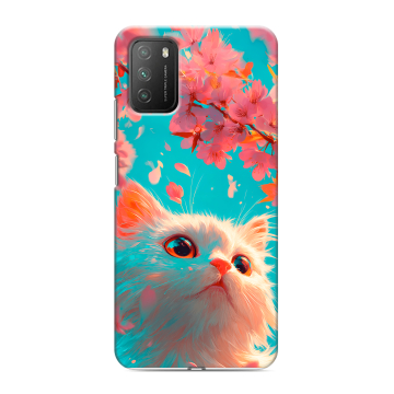 Силиконовый противоударный чехол на Xiaomi Poco M3 с принтом Красивый кот
