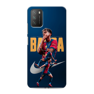 Силиконовый противоударный чехол на Xiaomi Poco M3 с принтом Барселона Barca Yamal 
