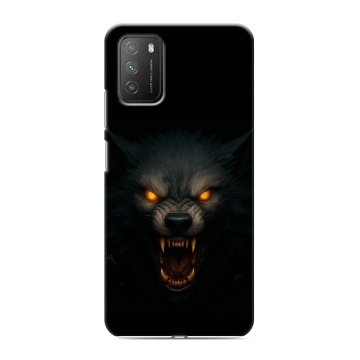 Силиконовый противоударный чехол на Xiaomi Poco M3 с принтом Волк