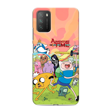 Силиконовый противоударный чехол на Xiaomi Poco M3 с принтом Adventure time Время приключений