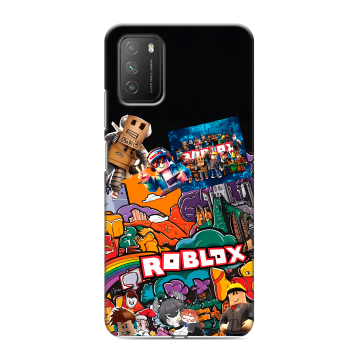 Силиконовый противоударный чехол на Xiaomi Poco M3 с принтом Roblox Роблокс