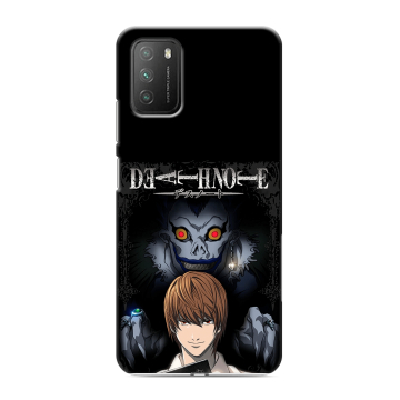 Силиконовый противоударный чехол на Xiaomi Poco M3 с принтом Death note Тетрадь смерти