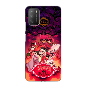 Силиконовый противоударный чехол на Xiaomi Poco M3 с принтом Hazbin Hotel Отель Хазбин