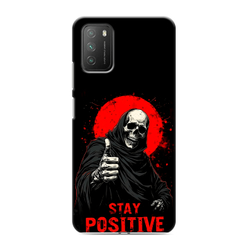 Силиконовый противоударный чехол на Xiaomi Poco M3 с принтом смешной скелет