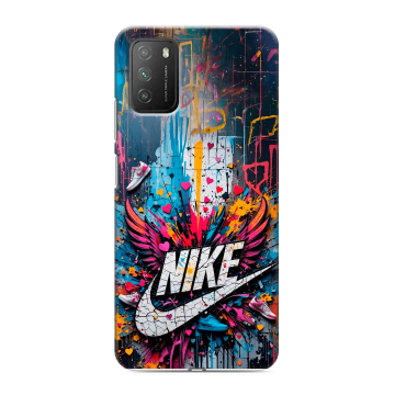 Силиконовый противоударный чехол на Xiaomi Poco M3 с принтом Nike Найк Силиконовый противоударный чехол на Xiaomi Poco M3 с принтом Nike Найк