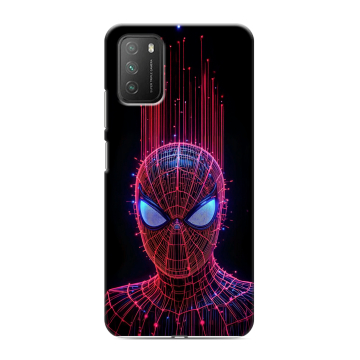 Силиконовый противоударный чехол на Xiaomi Poco M3 с принтом Spiderman Человек паук