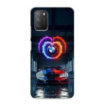 Силиконовый противоударный чехол на Xiaomi Poco M3 с принтом BMW БМВ