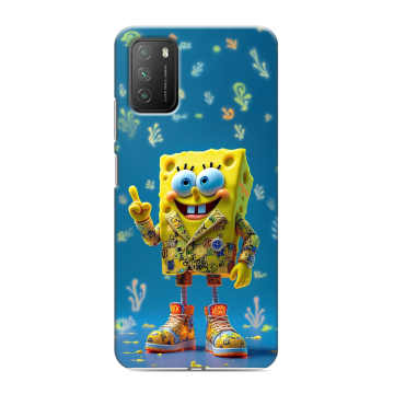 Силиконовый противоударный чехол на Xiaomi Poco M3 с принтом Спанч боб Спанчбоб Силиконовый противоударный чехол на Xiaomi Poco M3 с принтом Спанч боб Спанчбоб