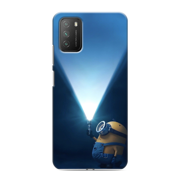 Силиконовый противоударный чехол на Xiaomi Poco M3 с принтом Миньоны