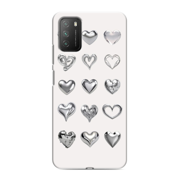 Силиконовый противоударный чехол на Xiaomi Poco M3 с принтом Y2K сердечки Силиконовый противоударный чехол на Xiaomi Poco M3 с принтом Y2K сердечки