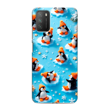 Силиконовый противоударный чехол на Xiaomi Poco M3 с принтом Новый год
