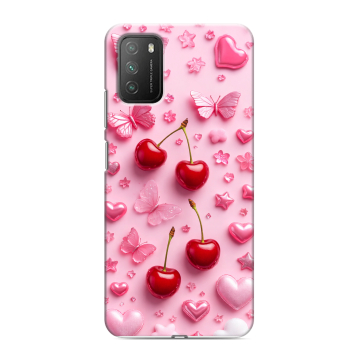 Силиконовый противоударный чехол на Xiaomi Poco M3 с принтом для девочек