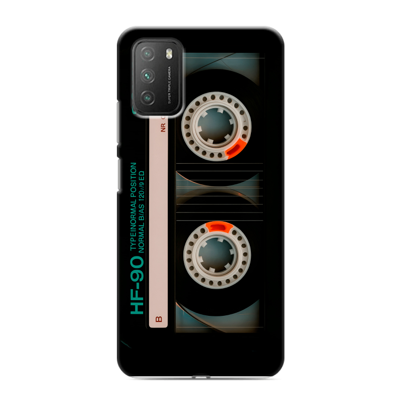Силиконовый противоударный чехол на Xiaomi Poco M3 с принтом Кассета Силиконовый противоударный чехол на Xiaomi Poco M3 с принтом Кассета