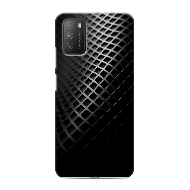 Силиконовый противоударный чехол на Xiaomi Poco M3 с принтом Текстура металла Силиконовый противоударный чехол на Xiaomi Poco M3 с принтом Текстура металла