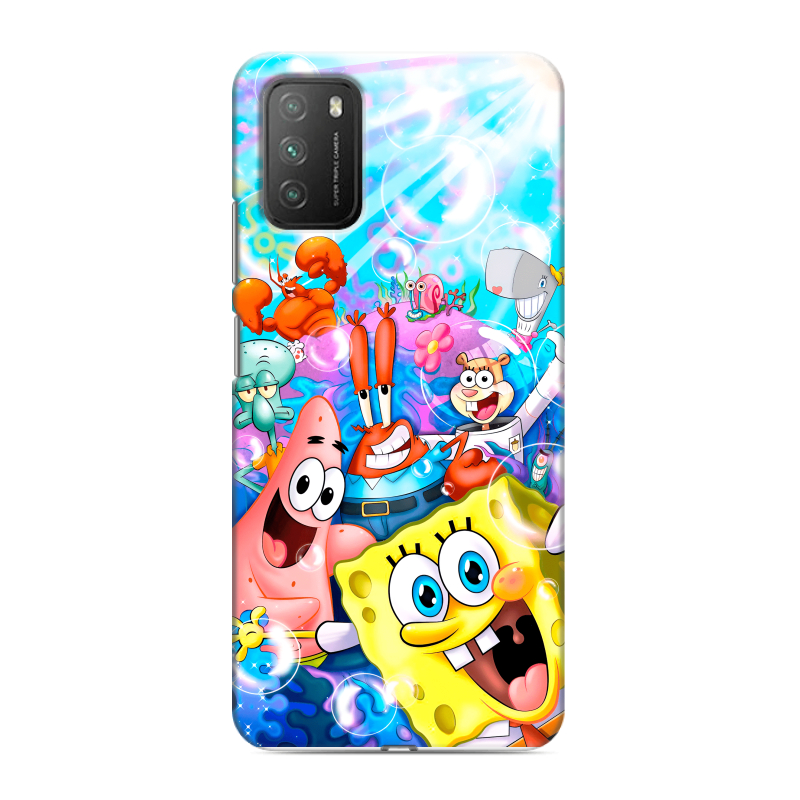 Пластиковый чехол на Xiaomi Poco M3 с принтом спанчбоб спанч боб Пластиковый чехол на Xiaomi Poco M3 с принтом спанчбоб спанч боб