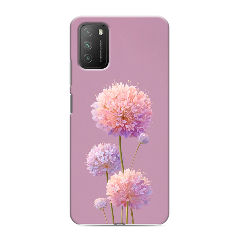 Пластиковый чехол на Xiaomi Poco M3 с принтом Цветы Пластиковый чехол на Xiaomi Poco M3 с принтом Цветы