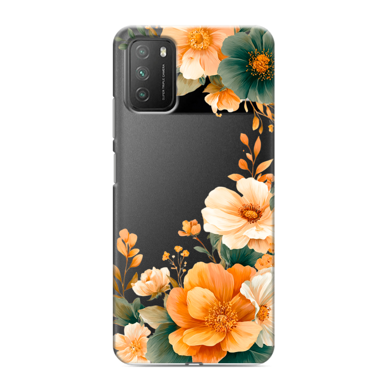 Пластиковый чехол на Xiaomi Poco M3 с принтом Цветы принт Пластиковый чехол на Xiaomi Poco M3 с принтом Цветы принт