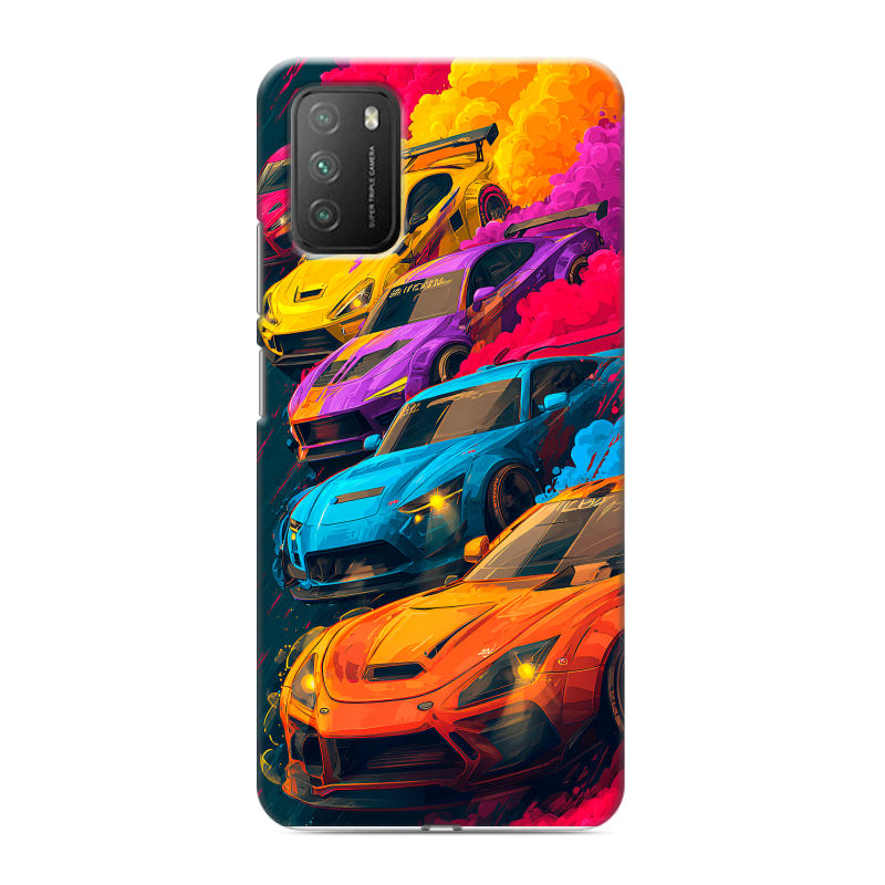 Силиконовый противоударный чехол на Xiaomi Poco M3 с принтом Тачки Силиконовый противоударный чехол на Xiaomi Poco M3 с принтом Тачки