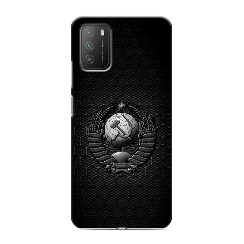 Пластиковый чехол на Xiaomi Poco M3 с принтом Герб Флаг СССР Пластиковый чехол на Xiaomi Poco M3 с принтом Герб Флаг СССР
