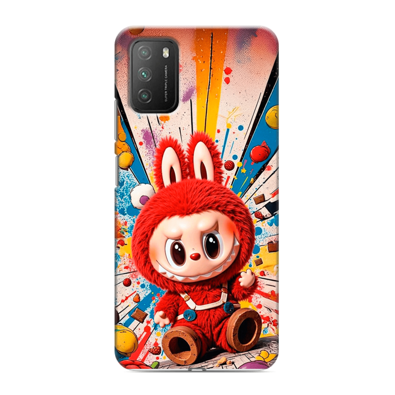 Силиконовый противоударный чехол на Xiaomi Poco M3 с принтом Labubu Лабубу Силиконовый противоударный чехол на Xiaomi Poco M3 с принтом Labubu Лабубу